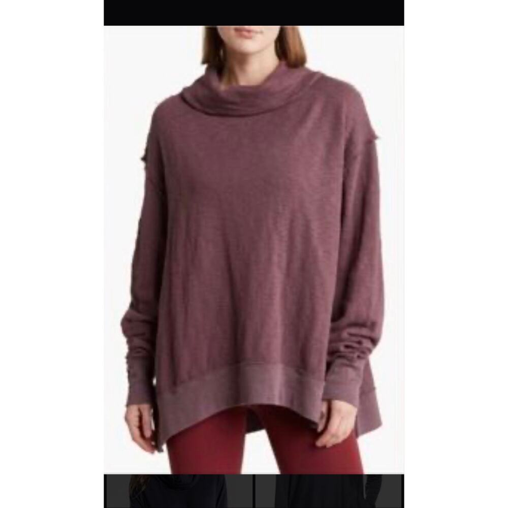 We The Free Sweater Adult Purple Timmy Boxy Turtleneck Pullover Womens Sz Medium